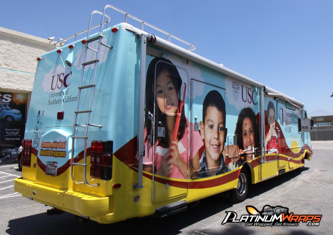 Usc dental bus rv wrap graphics 2 Platinum Wraps