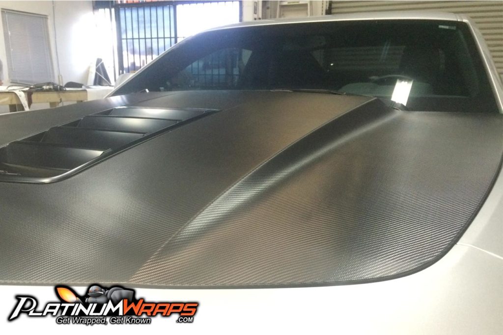 Carbon fiber hood wrap