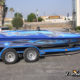 Tribal Blue Graphics Boat Wrap