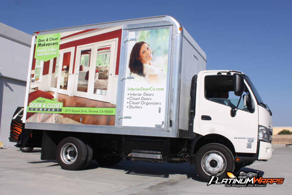 Commercial vehicle box truck wrap graphics