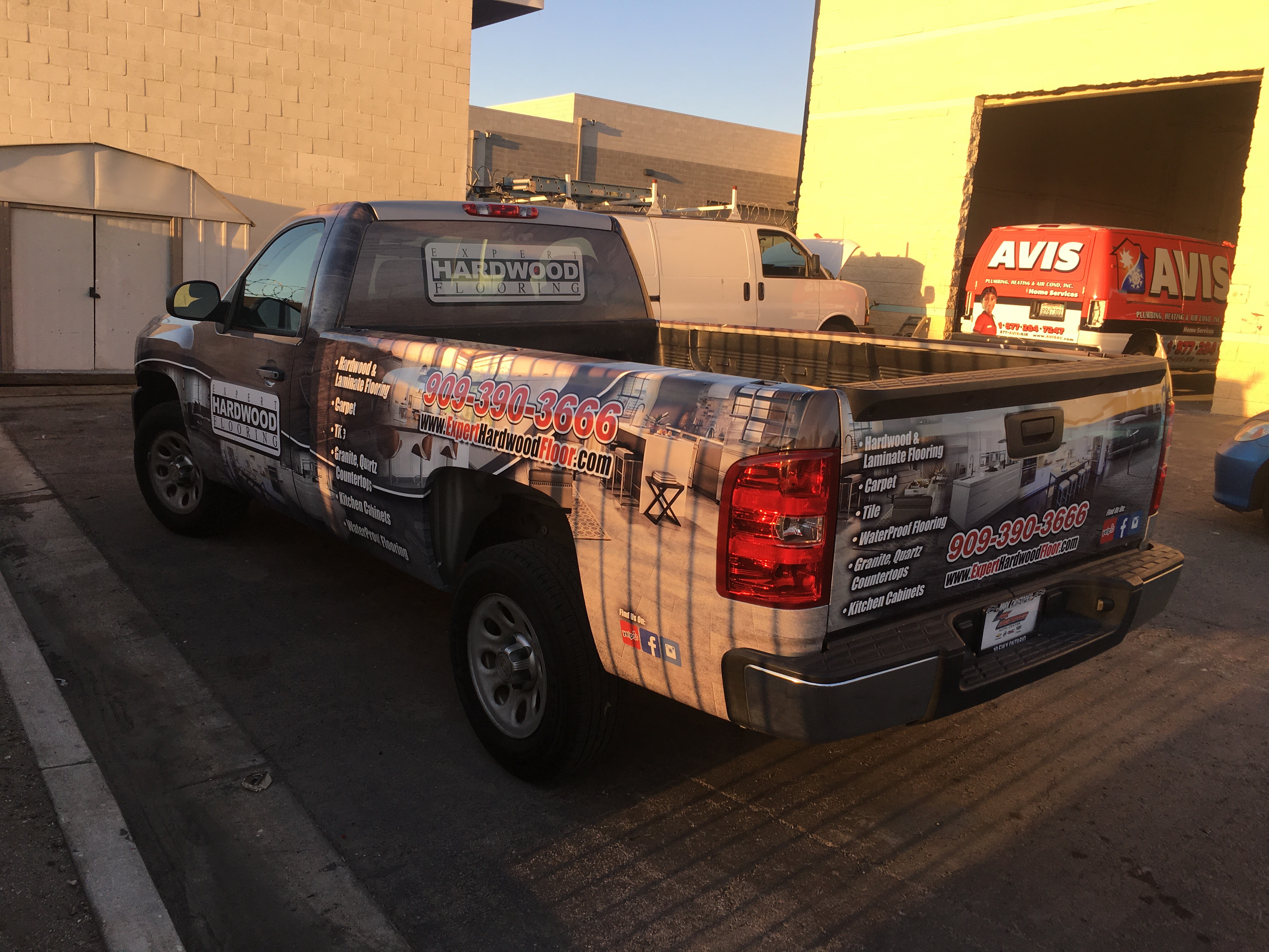 Truck wraps ontario CA flooring construction