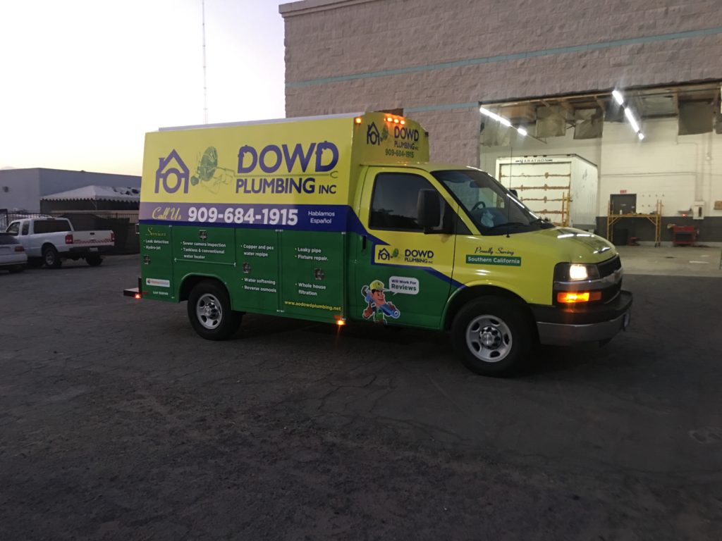 Plumbing van wrap custom graphics