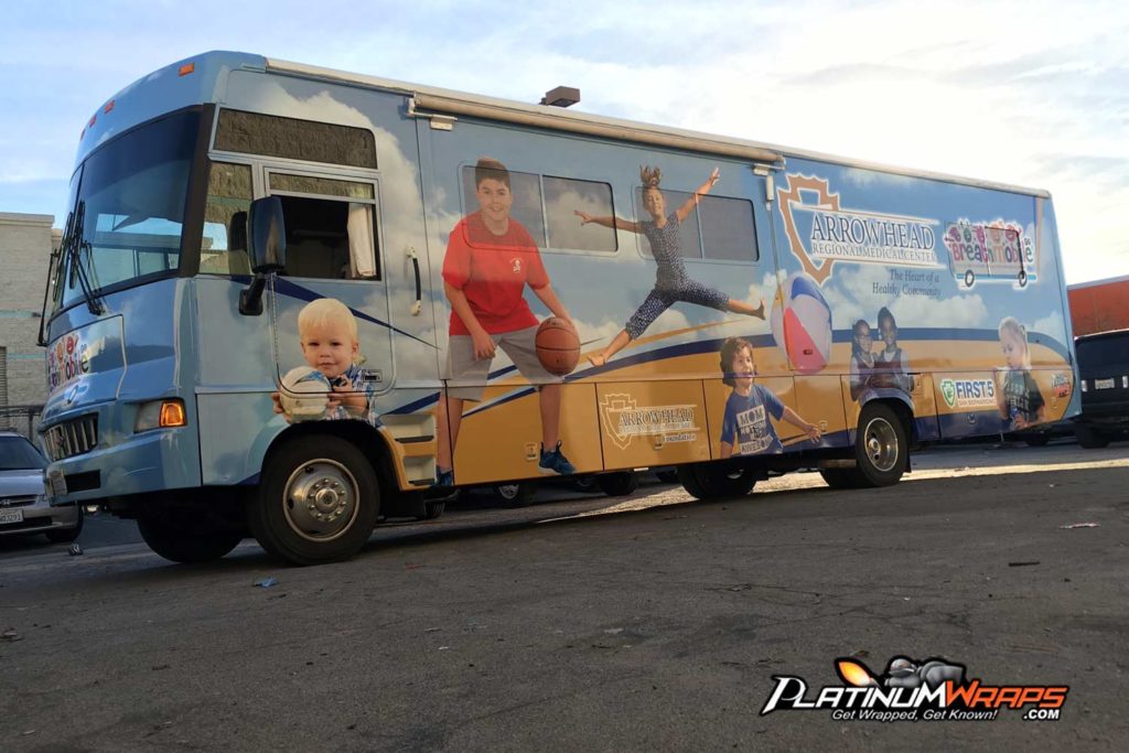 RV wrap hospital custom graphics motorhome