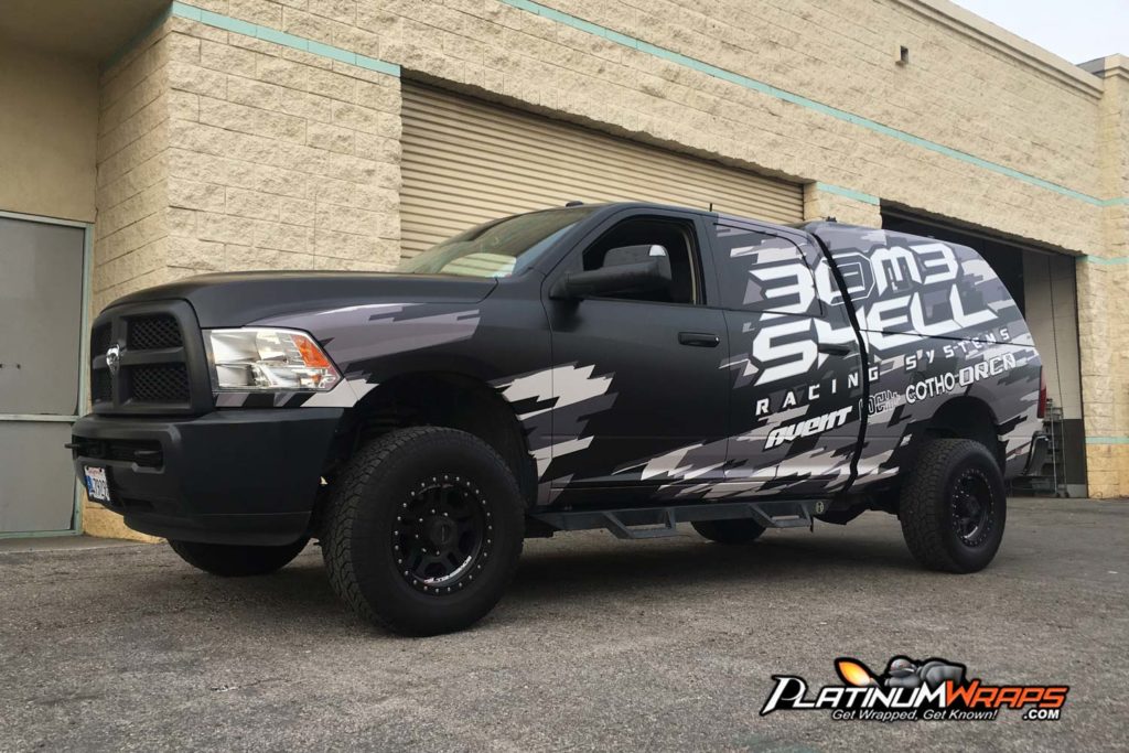 matte black truck wrap