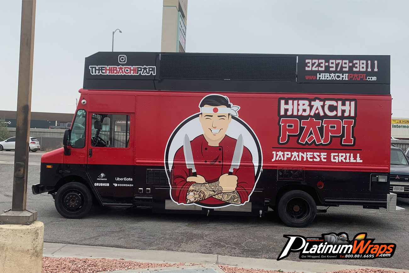 Hibachi Japanese Grill Food Truck Wrap Platinum Wraps San Bernardino