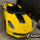 Yellow Corvette Black Stripe Wrap