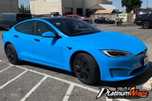 Blue Tesla Color Change Wrap