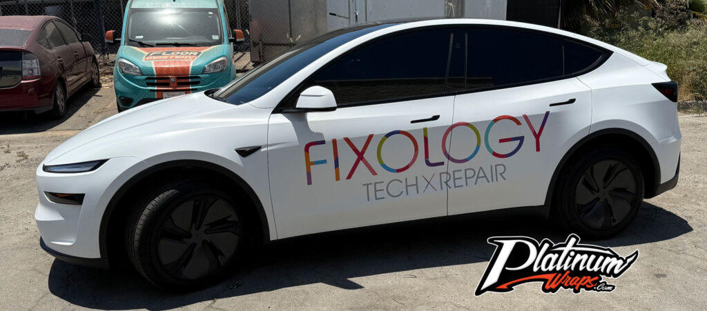 Tesla Matte White Wrap