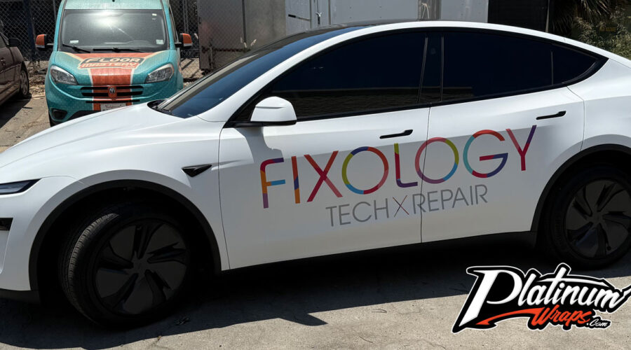 Tesla Matte White Wrap