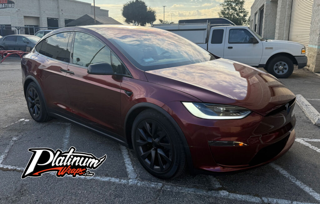Red Tesla Wrap