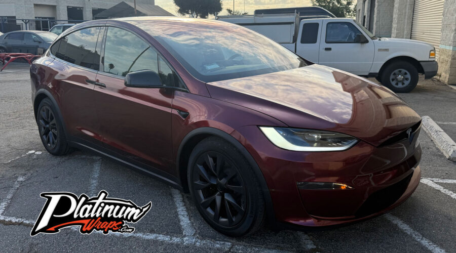 Red Tesla Wrap