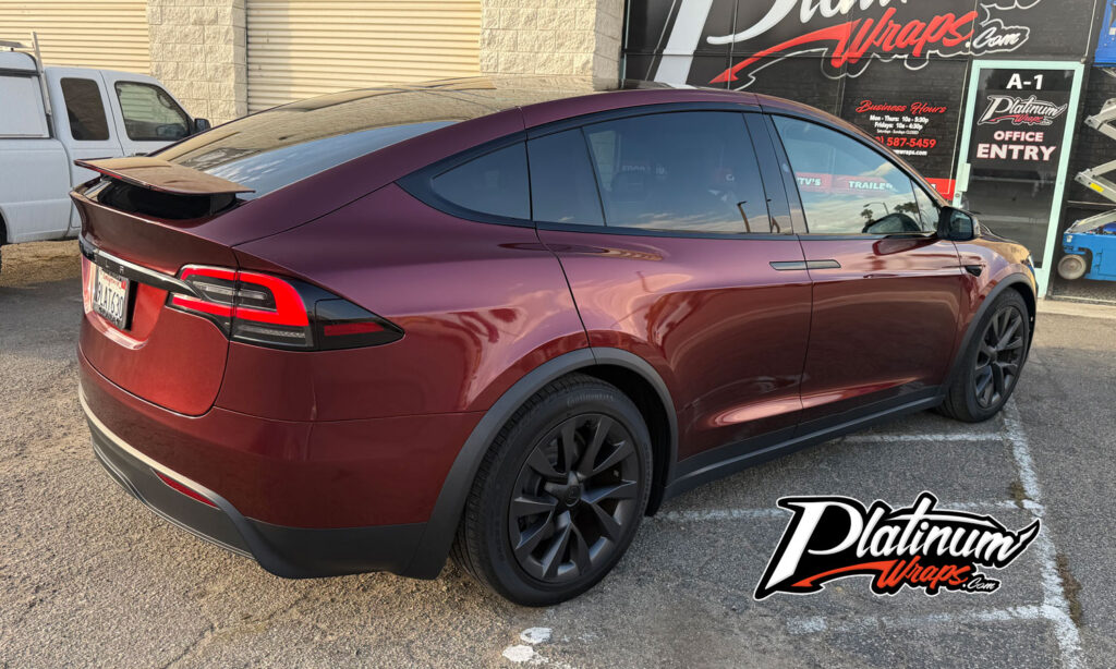 Red Tesla Wrap